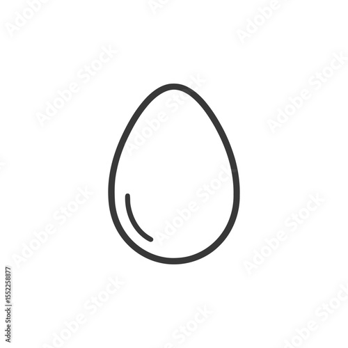 Minimalist Egg Outline: Simple Black Line Art on White Background