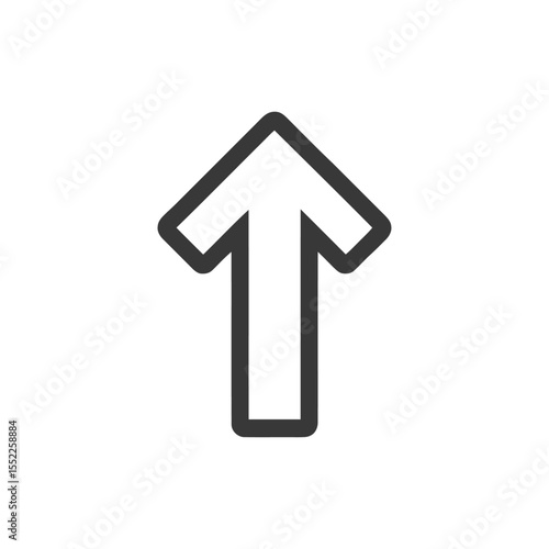 Bold Upward Arrow Icon: Simple, Modern, Directional Symbol on White Background