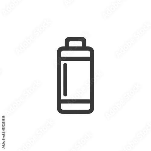 Minimalist Battery Icon: Bold Outline, Clean Design, Modern Symbolism