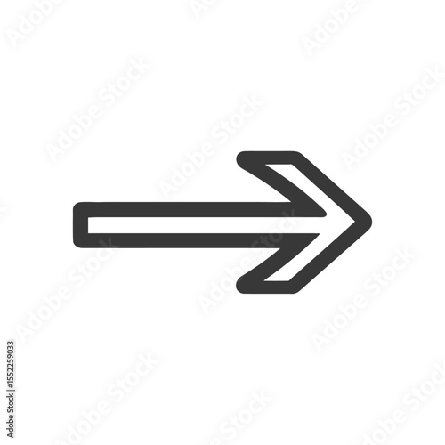 Bold Right Arrow Icon: Simple Navigation Symbol on White Background