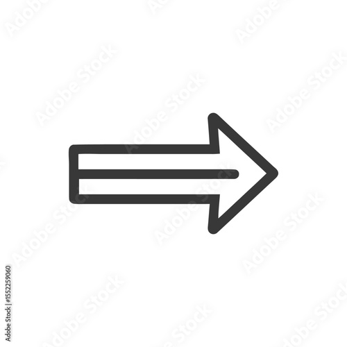 Bold Arrow Icon: Simple, Directional, and Modern Design on White Background