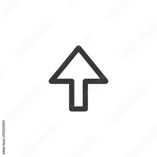 Bold Up Arrow Icon: Simple, Modern, Directional Symbol on White