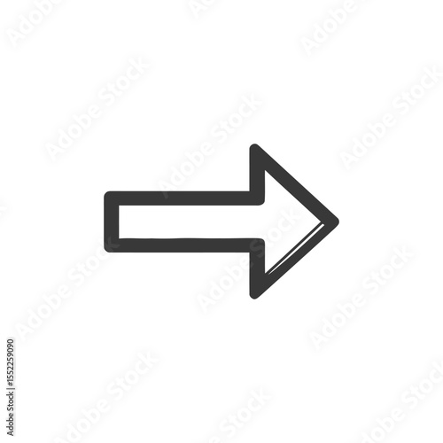 Simple Dark Gray Arrow Pointing Right on White Background