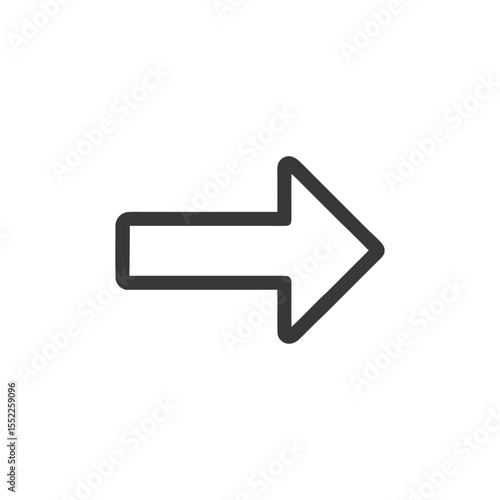 Simple Right Arrow Icon with Rounded Corners on White Background