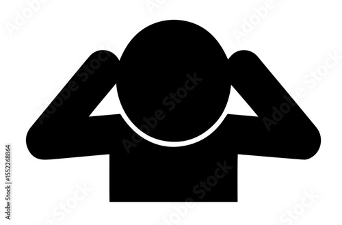 Overwhelmed Person Holding Head in Despair – Silhouette, Stress, Mental Fatigue, Headache, Burnout, or Emotional Exhaustion in Workplace or Life Pressure