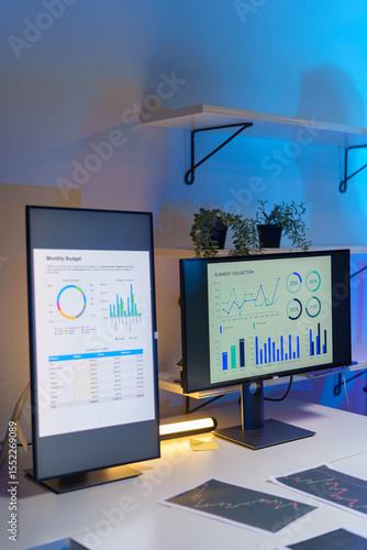 Business data dashboard provide business intelligence analytic for marketing strategy planning snugly with big data set to analyze customer demands and foreseeing business future