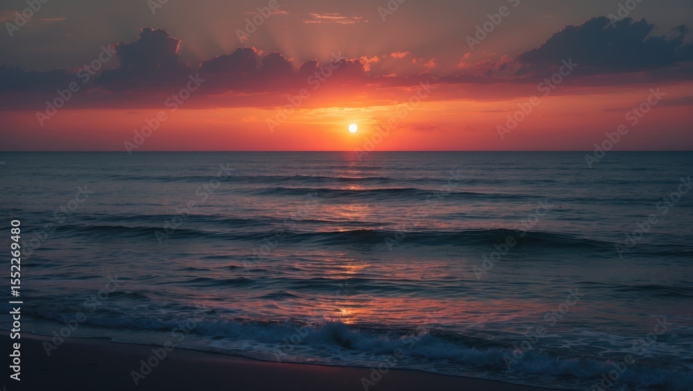 Fototapeta premium A stunning sunset by the sea