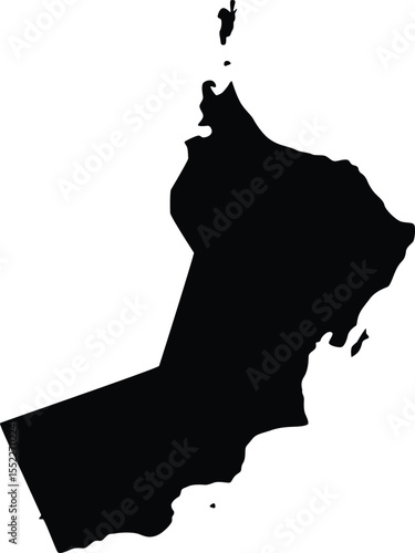 Map of Oman Silhouette Flat Design