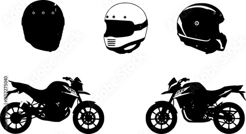 set of classic helmet motorcyclist, vector illustration. flat style
