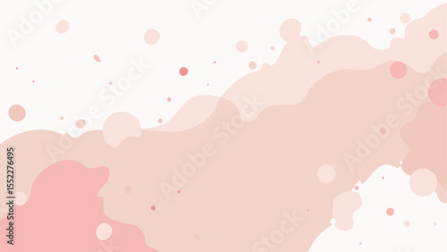 Abstract blush tone background with fluid shapes and delicate speckled elements