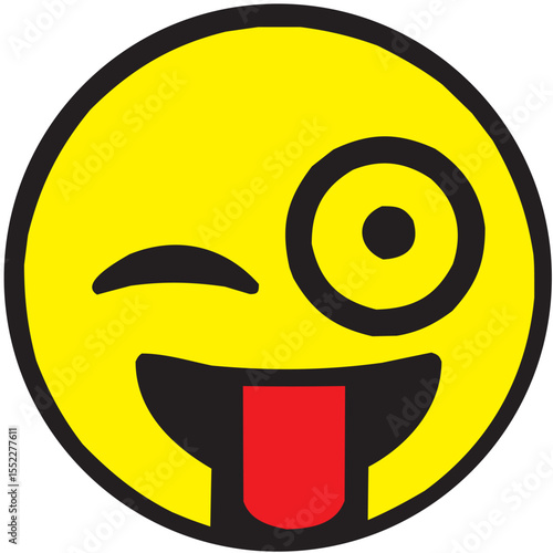  Fun Winking Emoji Tongue Out Vector