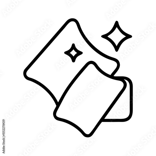 Cleaning cloths with sparkle effects in minimalist design  