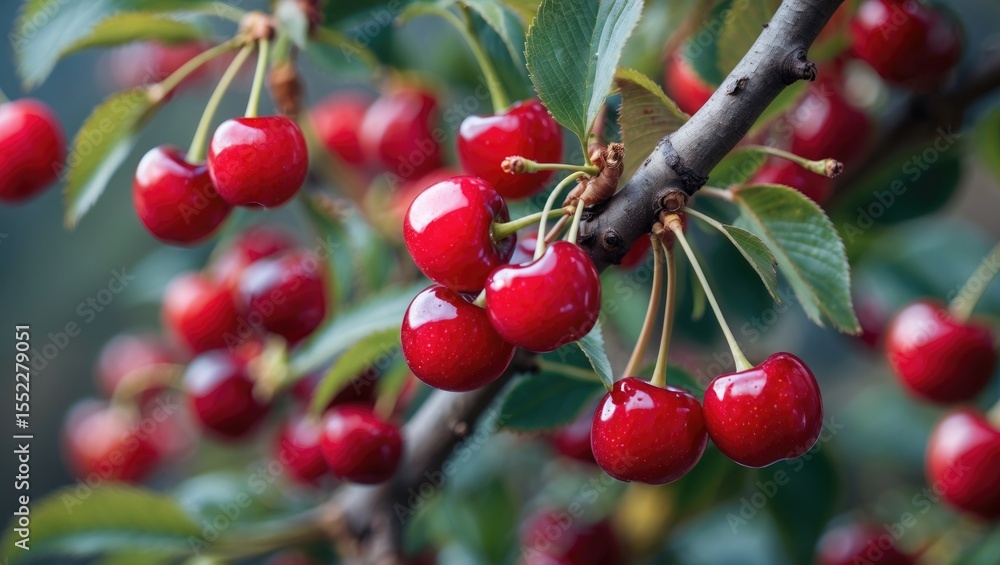 Obraz premium A cherry branch. Close-up.