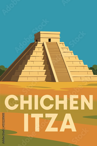 Chichen Itza Temple and Ancient Structures.eps