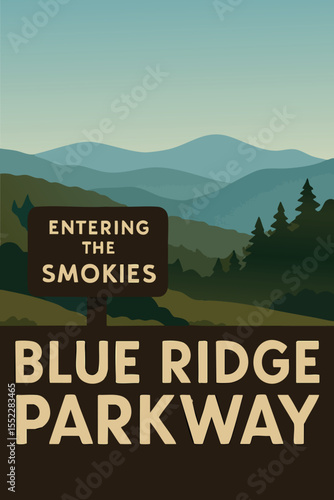 Rolling Blue Ridge Views in Great Smoky Mountains.eps