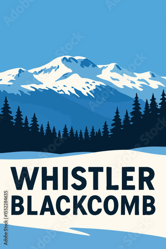 Whistler Blackcomb Snowy Peaks and Ski Resort.eps
