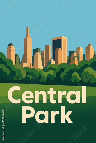 Central Park and New York City in Digital Canvas