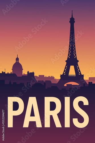 Eiffel Tower Sunset Over Seine River in Paris