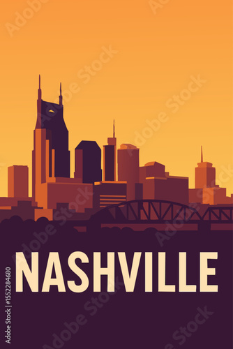Evening Glow Over Nashville’s Music City