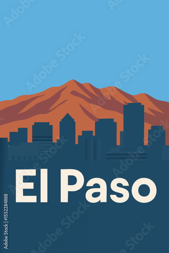 Sunset Over El Paso and Mountain Peaks