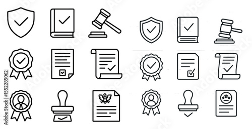 Set of legal documents and certificates, including a book, a certificate, a stamp, a seal, a certificate of authenticity, a certificate of origin, a certificate of title, a certificate of insurance,