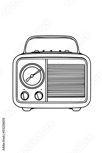 Ausmalbild Retro-Radio – Nostalgisches Motiv