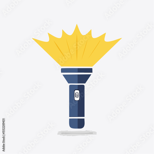 Icône de lampe de poche jaune, outil utile et visuel clair