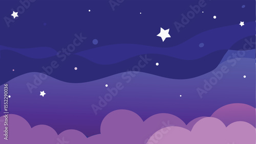 Abstract night sky illustration with stars and clouds perfect for various design projects