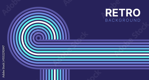 Retro Infinity endless concept symbol, abstract minimalist hypnotic retro neon infinity geometric shapes background for ad banners, covers and advertising