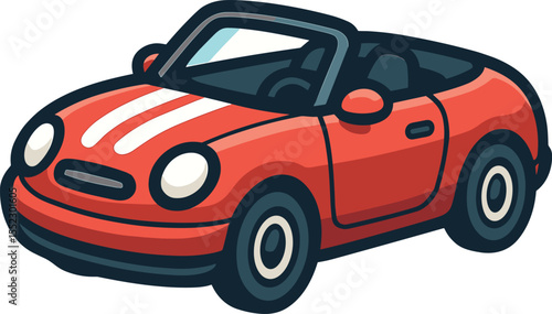 赤いオープンカーのイラスト