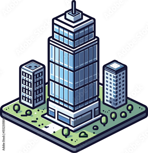 都会の高層ビルのイラスト