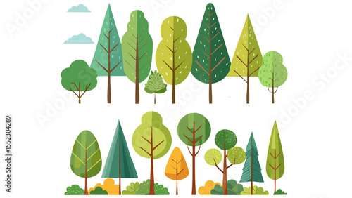 Many types of trees 沢山の種類の木
