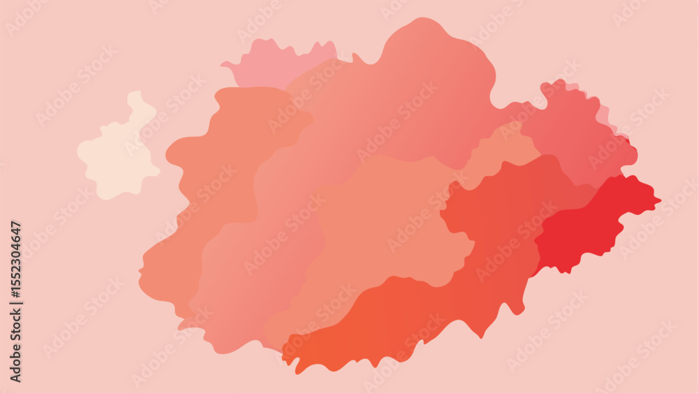 Abstract organic shapes in shades of red and pink with transparency Abstract organic shapes in shades of red and pink with transparency
