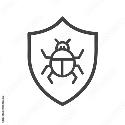 Antivirus Security Shield Bug Icon for Cybersecurity Presentations, IT Services Websites, Software Marketing Materials and Digital Protection Awareness