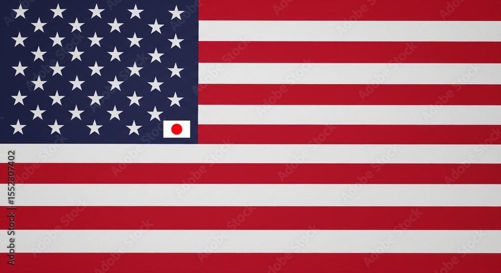 Naklejka premium Parody, jokes, sarcasm: Japan State in the United States