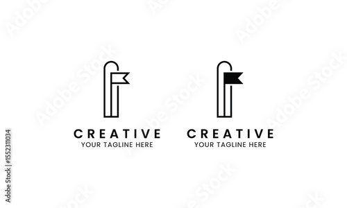 Minimalist letter I book logo for education, book store and library