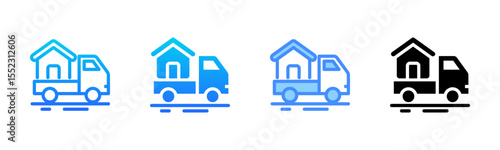 Moving Truck Multi Style Icon Set