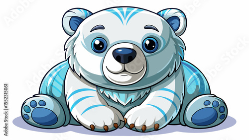 Stunning Cute polar bear plush toy on a white background
