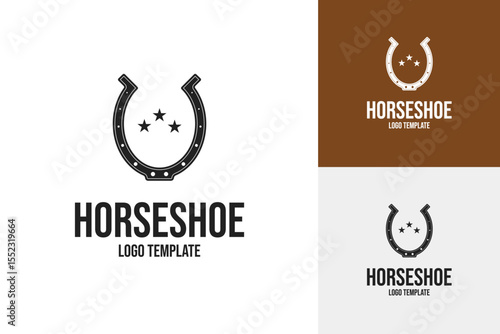 Horseshoe logo design template vector symbol illustration