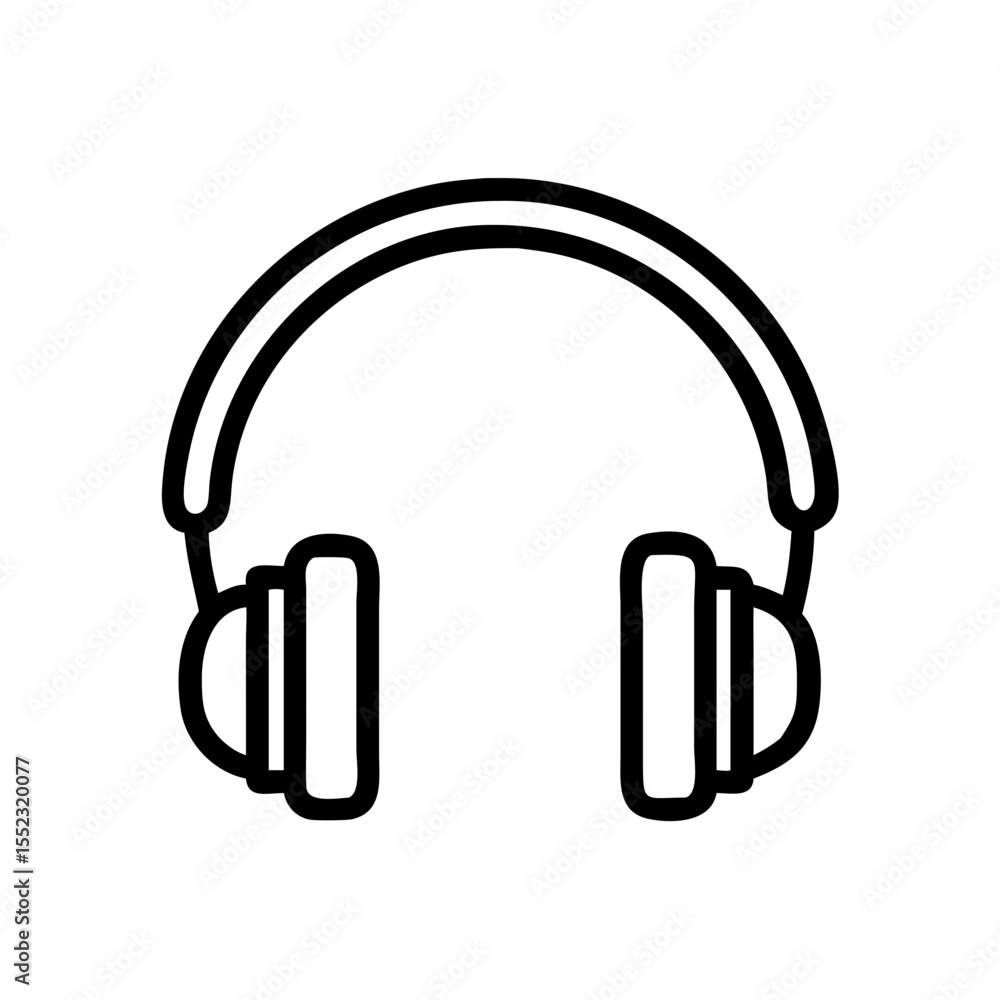 Vector illustration of headphones in a modern style on a white background with copy space Vector illustration of headphones in a modern style on a white background with copy space