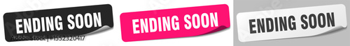 ending soon sticker. ending soon sticker set on white background