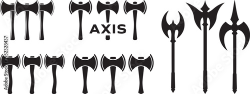 Medieval Fantasy Weapons & Symbols Collection Vector Illustration