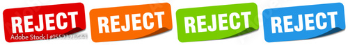 reject sticker. reject sticker set on white background