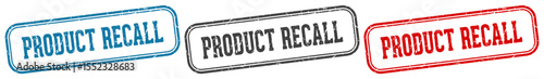 product recall stamp. product recall rectangular stamp set isolated on white background