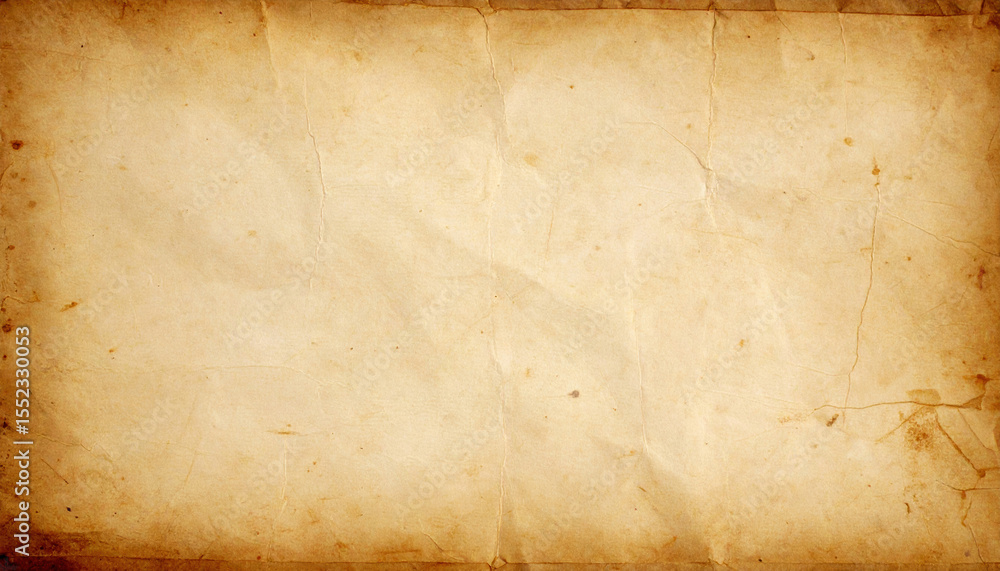 Obraz premium Weathered antique blank page with texture reminiscent of aged yellowed paper, evoking sense of nostalgia and history. Perfect for creative projects or backgrounds