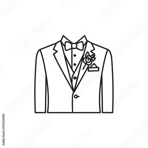 Wedding Suit Outline Design for a Stylish Celebration  
