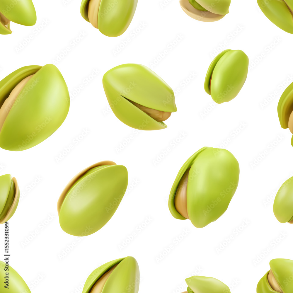 Vector seamless pistachio pattern on white background. Vector seamless pistachio pattern on white background.