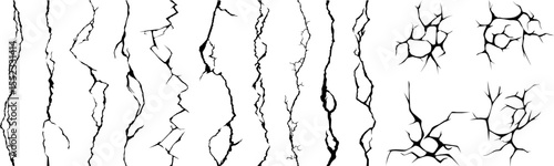 Set of Crack Textures – Realistic Broken Surface Vector Pack

