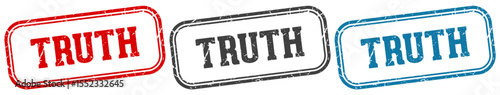 truth stamp. truth rectangular stamp set isolated on white background