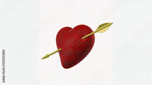 Heart of desire pierced by golden arrow